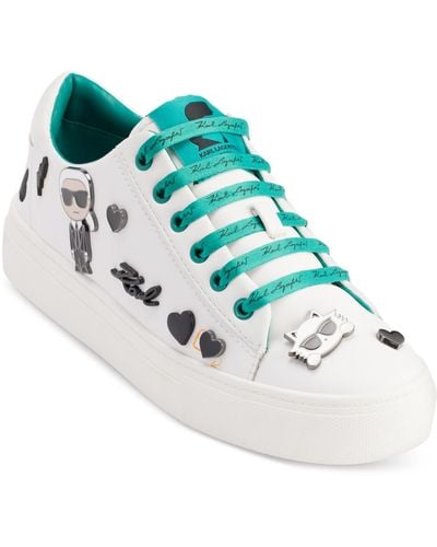 Karl Lagerfeld Cate Pins Lace Up Sneakers - Blue