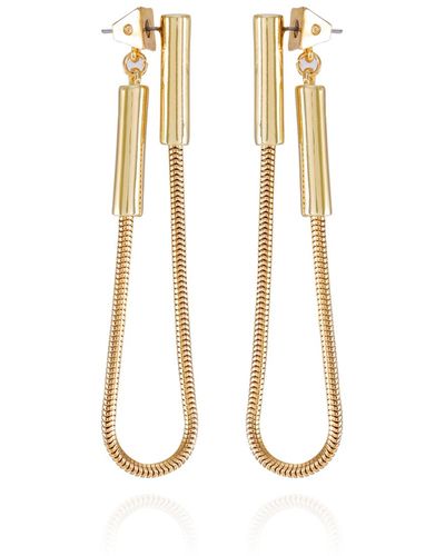 Vince Camuto Tone Twisted Chain Drop Earrings - White