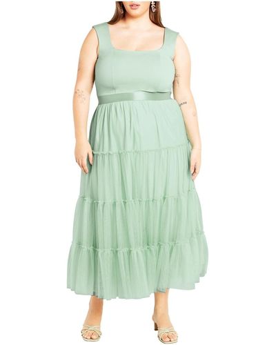 City Chic Plus Size Sherie Dress - Green