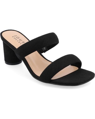 Journee Collection Aniko Tru Comfort Double Strap Block Heel Sandals - Black