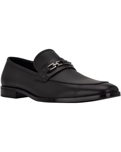 Guess Hendo Square Toe Slip On Dress Loafers - Black