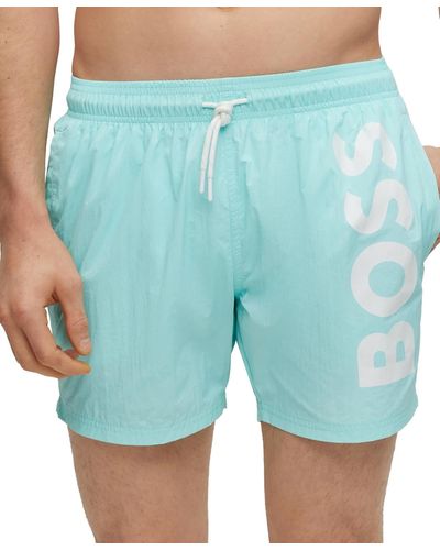 BOSS Boss By Quick-dry Logo Swim Shorts - Blue
