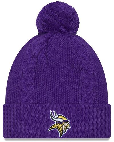 KTZ Minnesota Vikings Cabled Cuffed Knit Hat - Purple