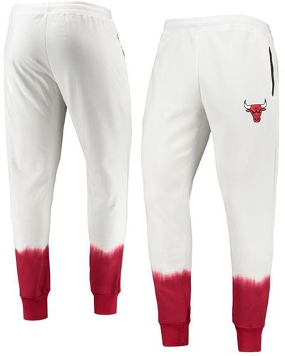 FISLL Chicago Bulls Double Dribble Tie-dye Fleece jogger Pants - White