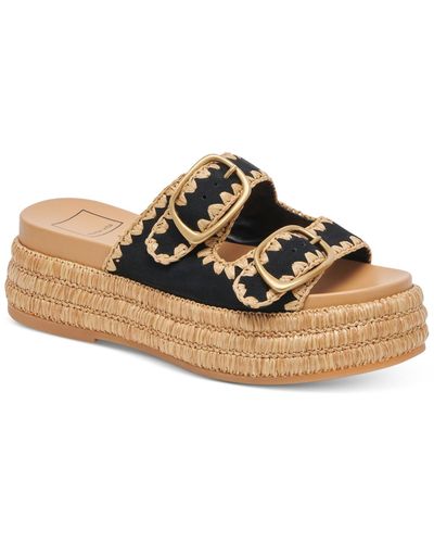 Dolce Vita Wanika Footbed Espadrille Platform Sandals - Brown