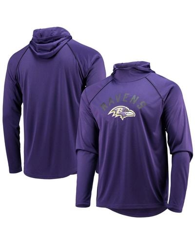 Starter Baltimore Ravens Raglan Long Sleeve Hoodie T-shirt - Purple