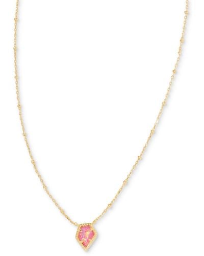 Kendra Scott 14k Gold-plated Framed Drusy Stone 19" Adjustable Pendant Necklace - Metallic