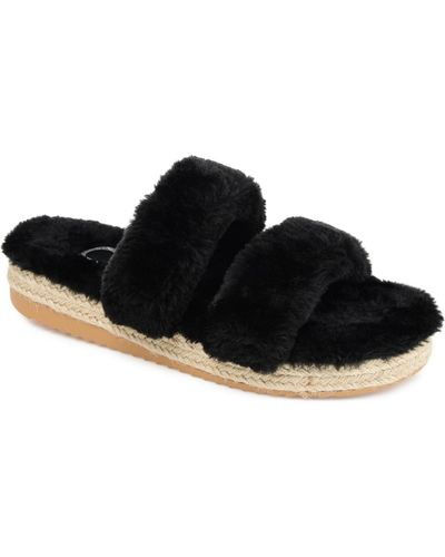 Journee Collection Relaxx Espadrille Slippers - Black