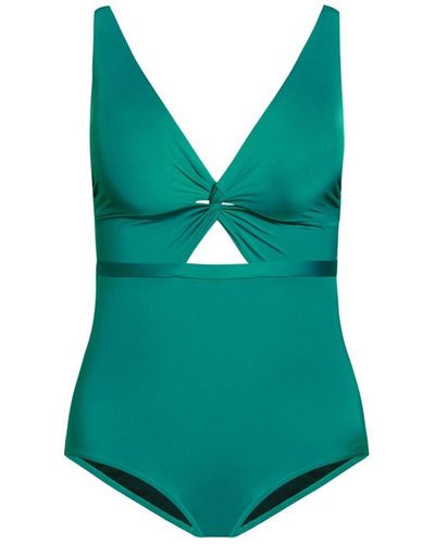City Chic Plus Size Majorca 1 Piece Swimsuit - Green