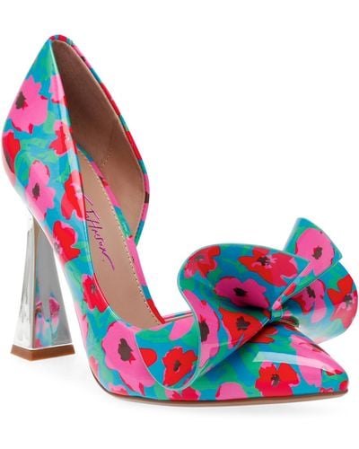 Betsey Johnson Nobble-p Floral Sculpted Bow Pumps - Red