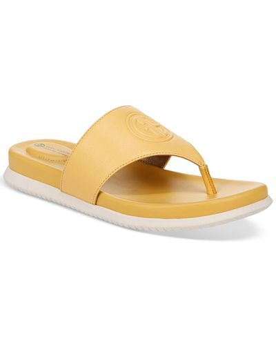Giani Bernini Cindey Memory Foam Sport Thong Flat Sandals - Metallic