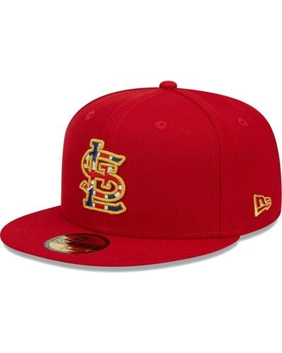 KTZ St. Louis Cardinals 2023 Mlb World Tour: London Series Flag Fill 59fifty Fitted Hat - Red