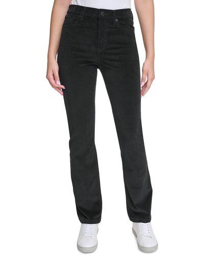 Calvin Klein Petite High-rise Stretch Corduroy Bootcut Jeans - Black