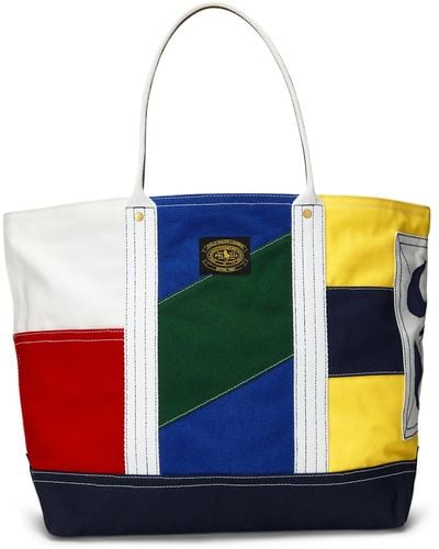 Polo Ralph Lauren Large Colorblocked Tote Bag - Multicolor