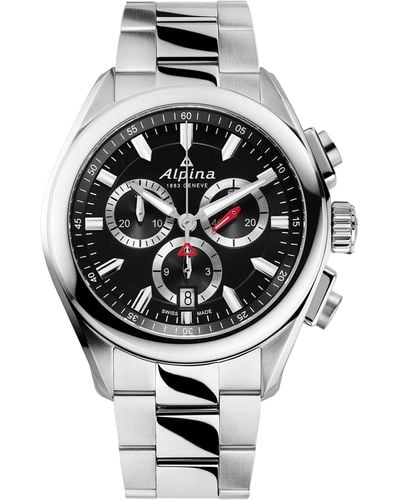 Alpina Swiss Chronograph Alpiner Stainless Steel Bracelet Watch 42mm - Metallic