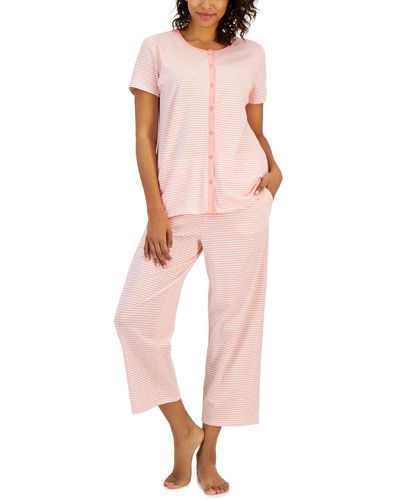 Charter Club Women's Cotton Printed Cropped Pajama Pants, Created for  Macy's - Macy's