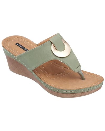Gc Shoes Genelle Wedge Sandal - Green