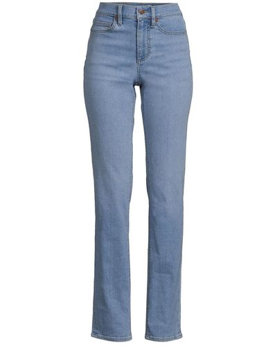 Lands' End Petite Recover High Rise Straight Leg Blue Jeans