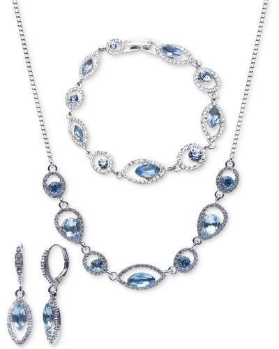 Givenchy 3-pc. Set Stone & Color Stone & Marquise Link Necklace - Blue