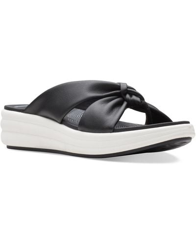 Clarks Cloudsteppers Drift Ave Slip-on Wedge Sandals - White