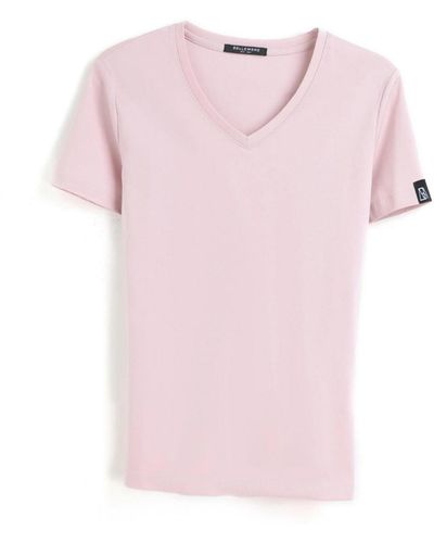 Bellemere New York Bellemere Grand V-neck Cotton T-shirt 160g - Pink