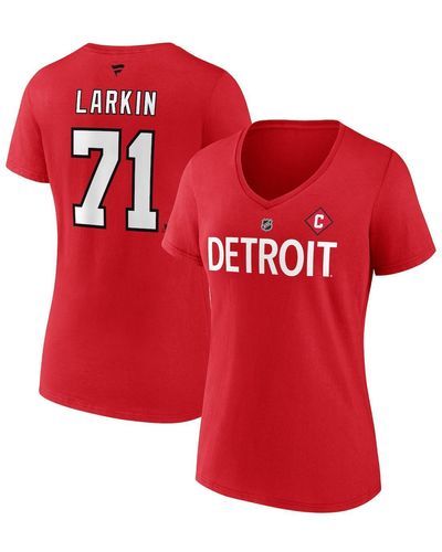 Fanatics Dylan Larkin Detroit Wings Special Edition 2.0 Name And Number V-neck T-shirt - Red