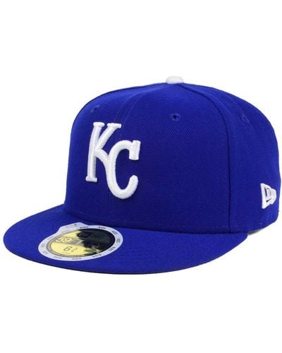 KTZ Big Boys And Girls Kansas City Royals Authentic Collection 59fifty Cap - Blue