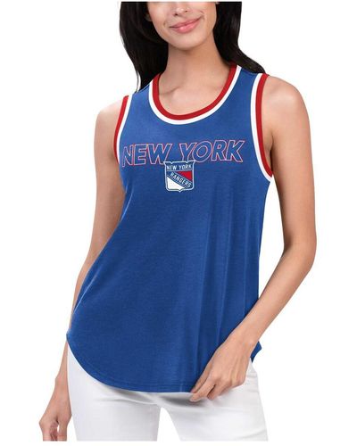 G-III 4Her by Carl Banks Blue New York Rangers Strategy Tank Top