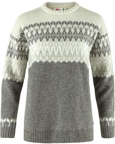 Fjallraven Ovik Path Wool Jacquard-knitted Sweater - Gray