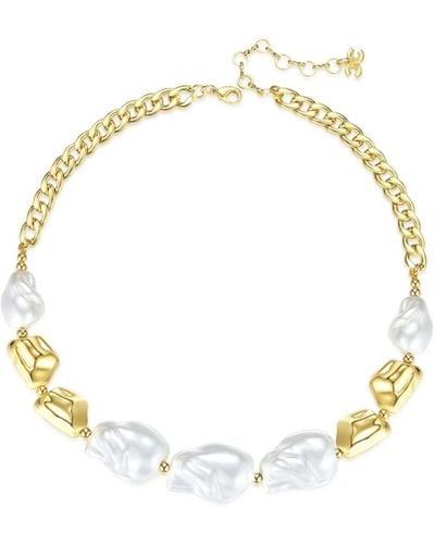 Classicharms Baroque Pearl Statement Necklace - Metallic
