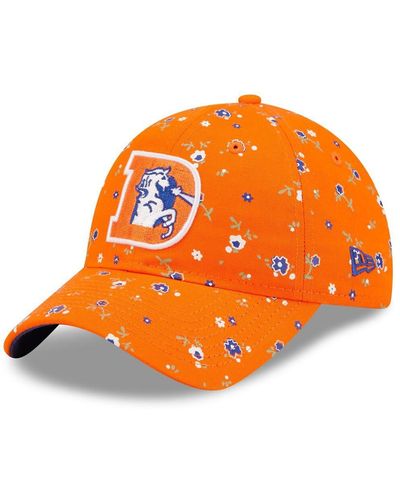 KTZ Denver Broncos Floral 9twenty Adjustable Hat - Orange