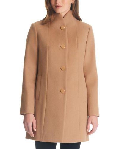 Kate Spade Stand-collar Wool Blend Coat - Brown