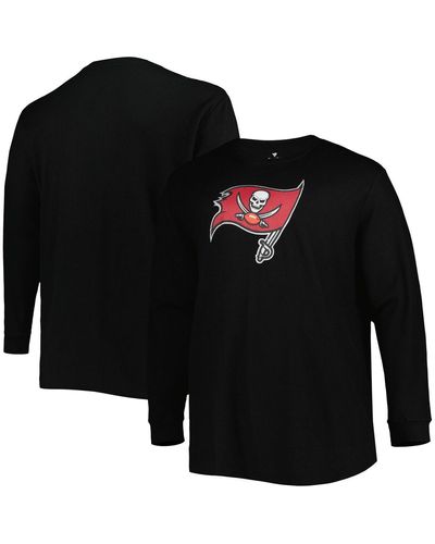Profile Tampa Bay Buccaneers Big And Tall Waffle-knit Thermal Long Sleeve T-shirt - Black