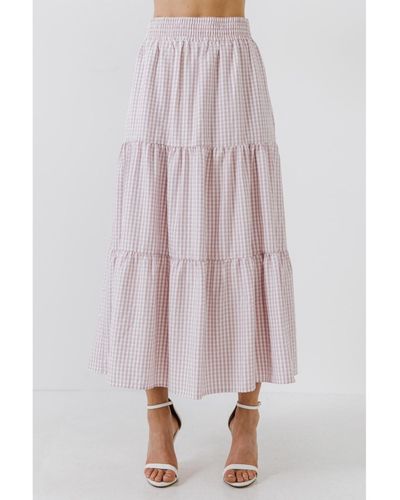 English Factory Tiered Maxi Skirt - Pink