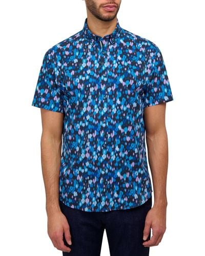Society of Threads Performance Stretch Floral Shirt - Blue