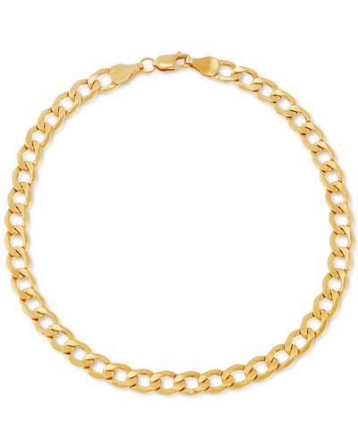 Italian Gold Italian Beveled Curb Link Chain Bracelet - Metallic