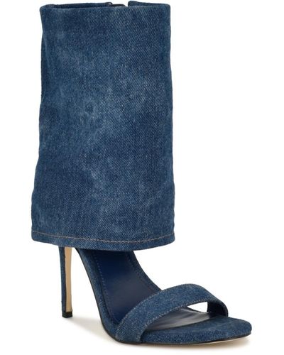 Nine West Macken Stiletto Almond Toe Dress Sandals - Blue