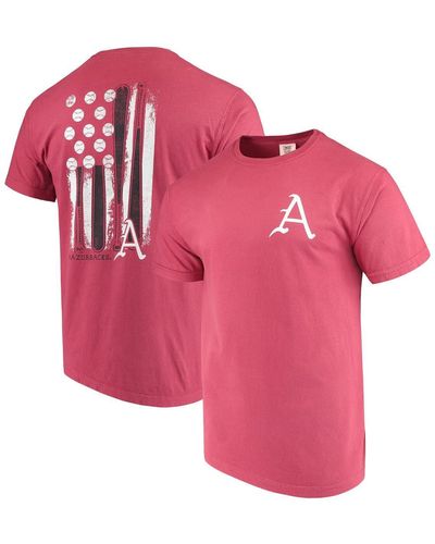 Image One Arkansas Razorbacks Baseball Flag Comfort Colors T-shirt - Pink