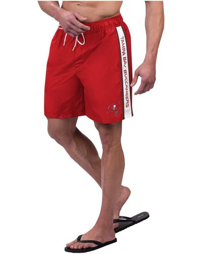 G-III 4Her by Carl Banks Tampa Bay Buccaneers Streamline Volley Swim Shorts - Red