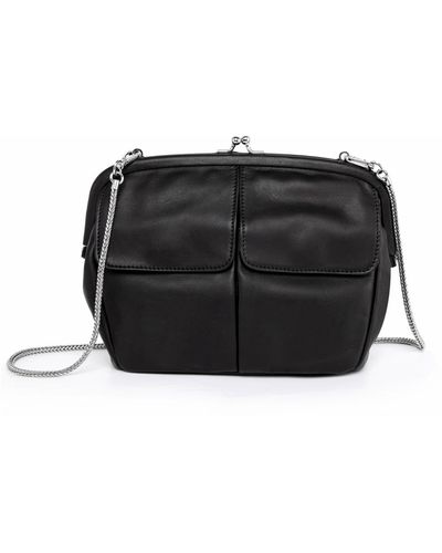 Old Trend Genuine Leather Pac Shell Crossbody - Black