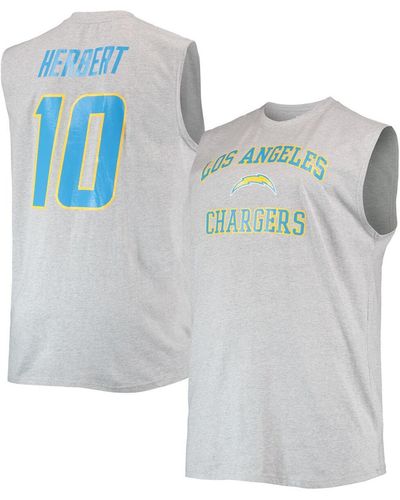 Profile Justin Herbert Los Angeles Chargers Big And Tall Player Name And Number Muscle Tank Top - Blue