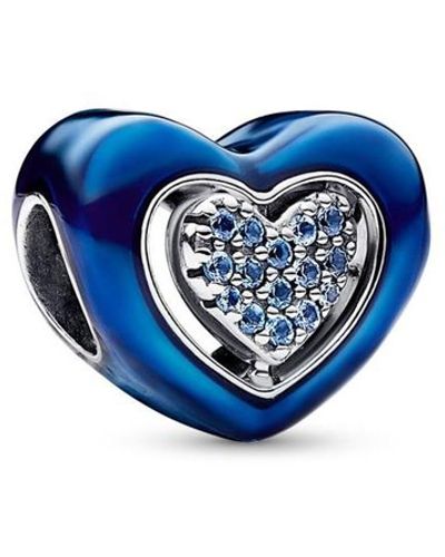 PANDORA Crystals Spinnable Heart Charm - Blue