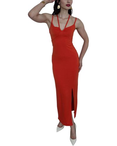 EMILIA GEORGE Maternity Cutout Sleeveless Bella Dress - Red