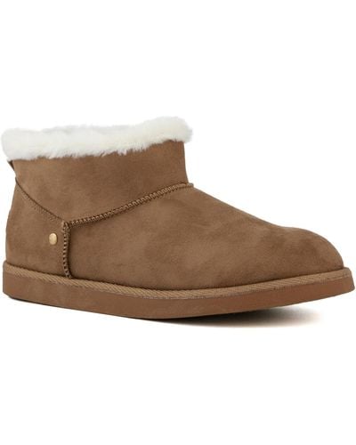 Sugar Konoa Cold Weather Faux Fur Ankle Booties - Brown