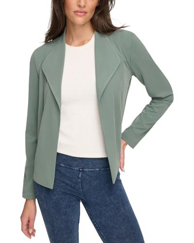 Marc New York Andrew Marc Sport Sueded Pique Drape Front Cardigan Jacket - Green