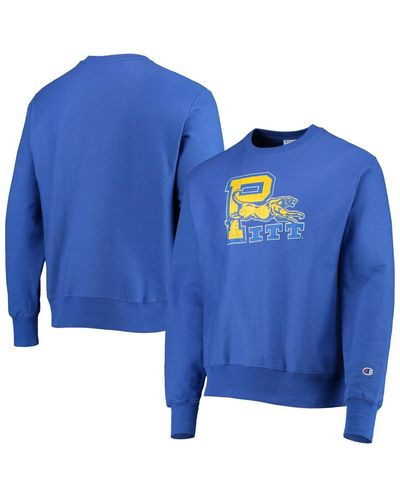 Champion Pitt Panthers Vault Logo Reverse Weave Pullover Sweatshirt - Blue