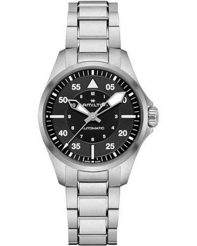 Hamilton Swiss Automatic Khaki Aviation Stainless Steel Bracelet Watch 36mm - Metallic