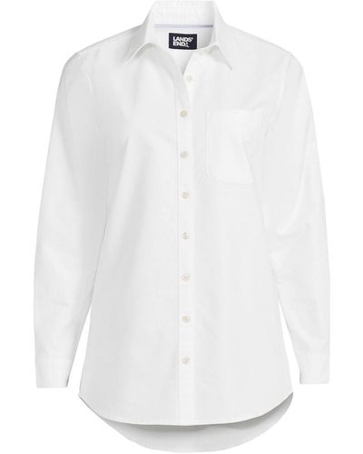 Lands' End Petite Oxford Shirt - White