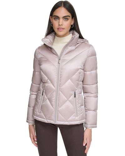 Calvin Klein Shine Hooded Packable Puffer Coat - Multicolor
