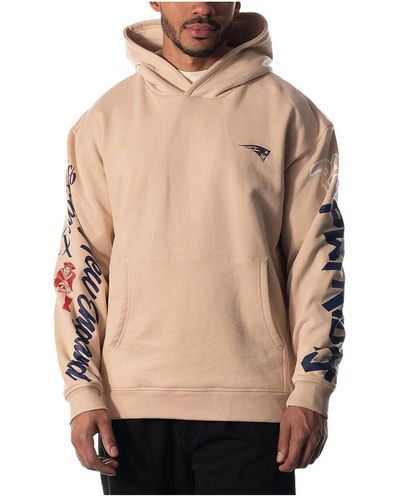 The Wild Collective And New England Patriots Heavy Block Graphic Pullover Hoodie - Natural